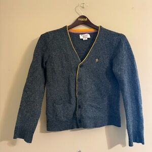 Original Penguin Gray 100% Lambswool Cardigan size Large Munsing wear 20 PTP